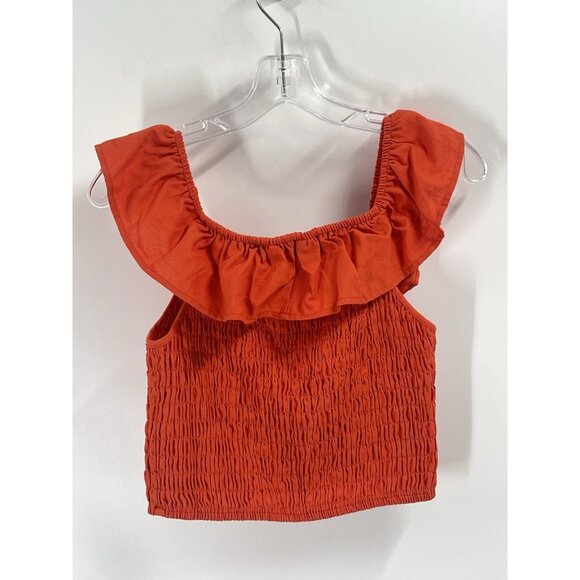 Monteau LA 2 Piece Smocked Tank Wide Leg Pants Burnt Orange Sz Large - Picture 6 of 10
